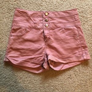 High waisted button shorts